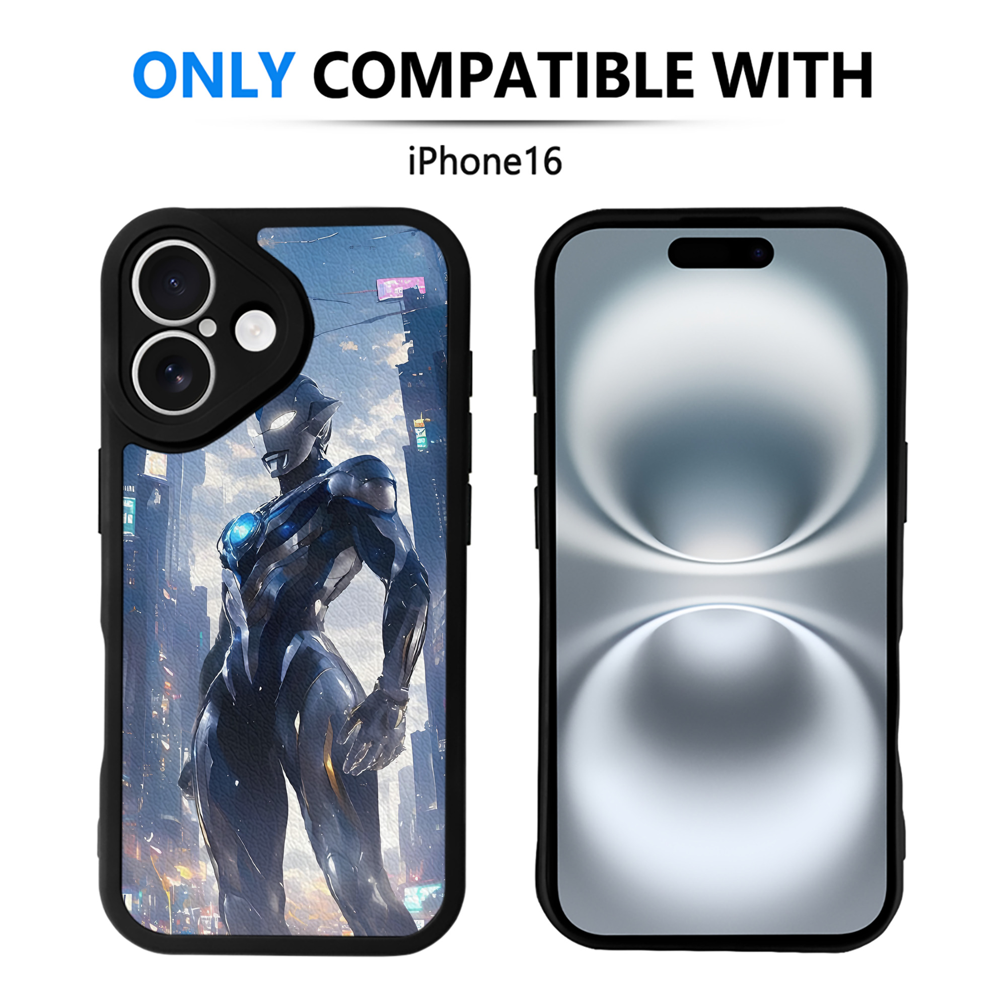 （画像用） ウルトラマン Ultraman 【iPhone 16シリーズ対応】シリコンスマホケース（レザー調） 材質：シリコン